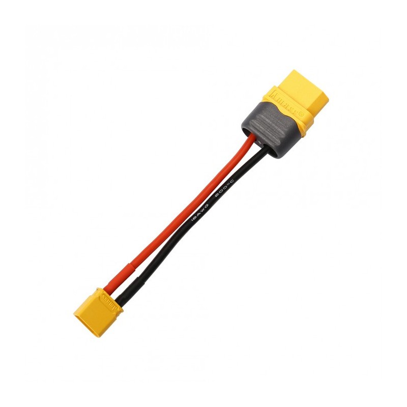 MEIRIYFA Câble adaptateur XT60 mâle vers XT30 femelle avec connecteur 16  AWG, mâle XT-60 vers femelle XT-30 – 13 cm