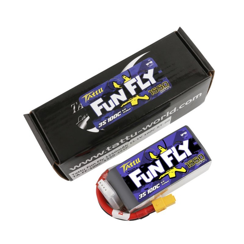 Tattu FunFly Lipo Battery 3S 1550mAh 100C