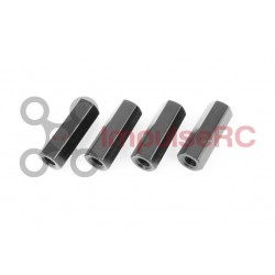 Standoff M3 Aluminium Hex 5mm x 20mm Black (4 Pack) - ImpulseRC