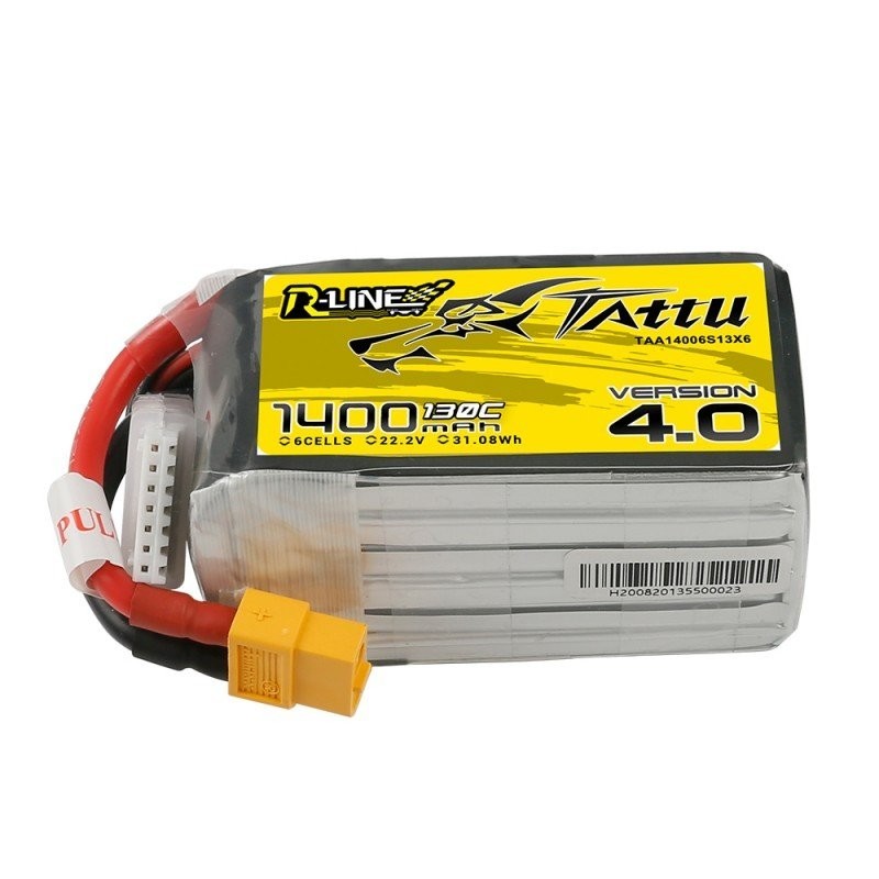 Batterie Lipo Tattu R-Line 6S 1400mAh 130C - Version 4.0