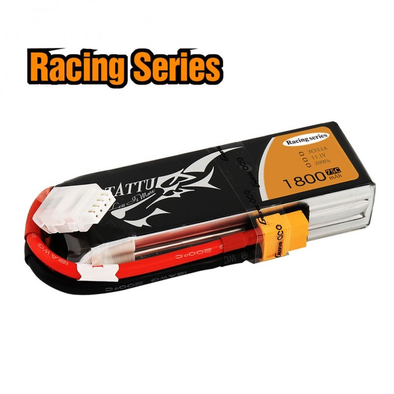 Tattu 3S 1800mAh 75C Lipo Battery - Racing Series