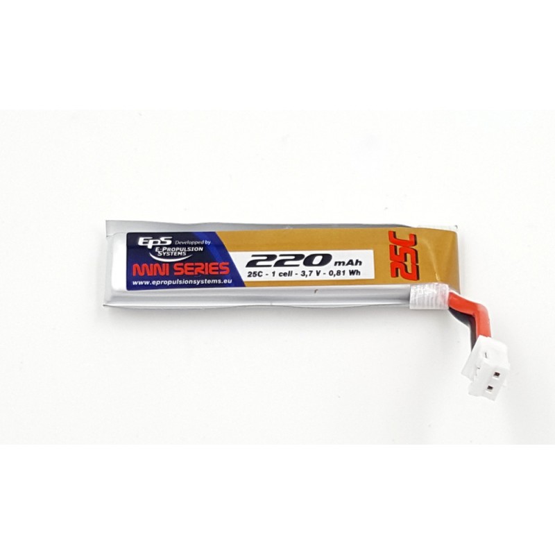 Batterie Lipo EPS 1S 220mAh 25C - prise MCPX déportée Batterie Lipo EPS 1S 220mAh 25C - prise MCPX déportée