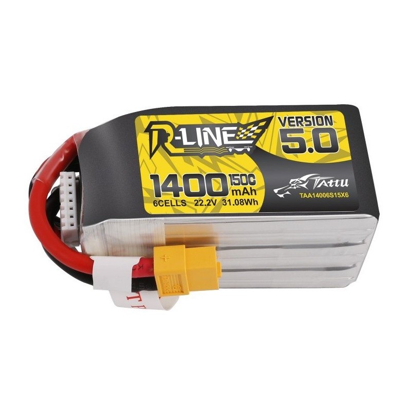 Batterie Lipo R-Line V5 1400mAh 150C 6S - XT60 - Tattu