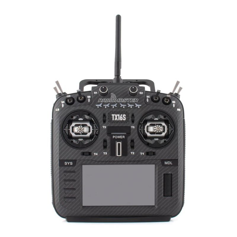 TX16S Mark II Max 4en1 Carbon Black Avec Gimbals AG01 - Mode 2 - Radiomaster