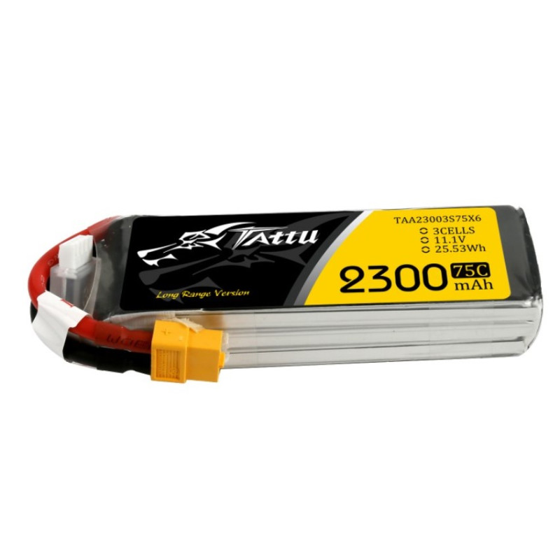 Batterie Lipo Tattu 3S 2300mAh 11.1V 75C - XT60 