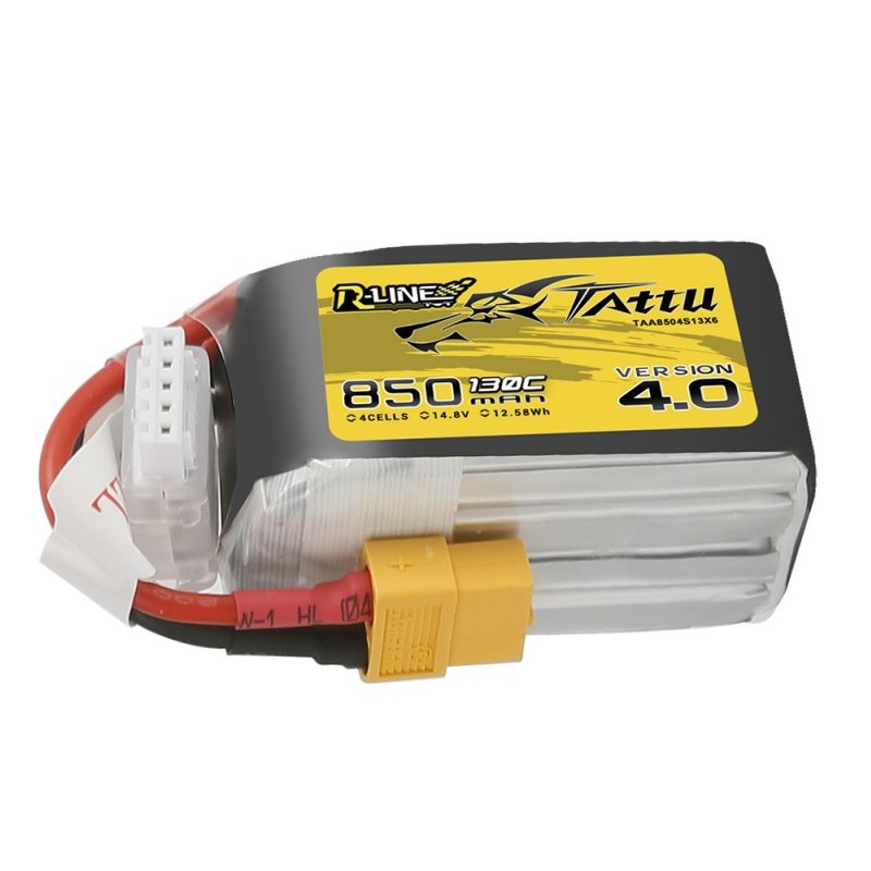 Batterie Lipo Tattu R-Line 4S 850mAh 130C - Version 4.0