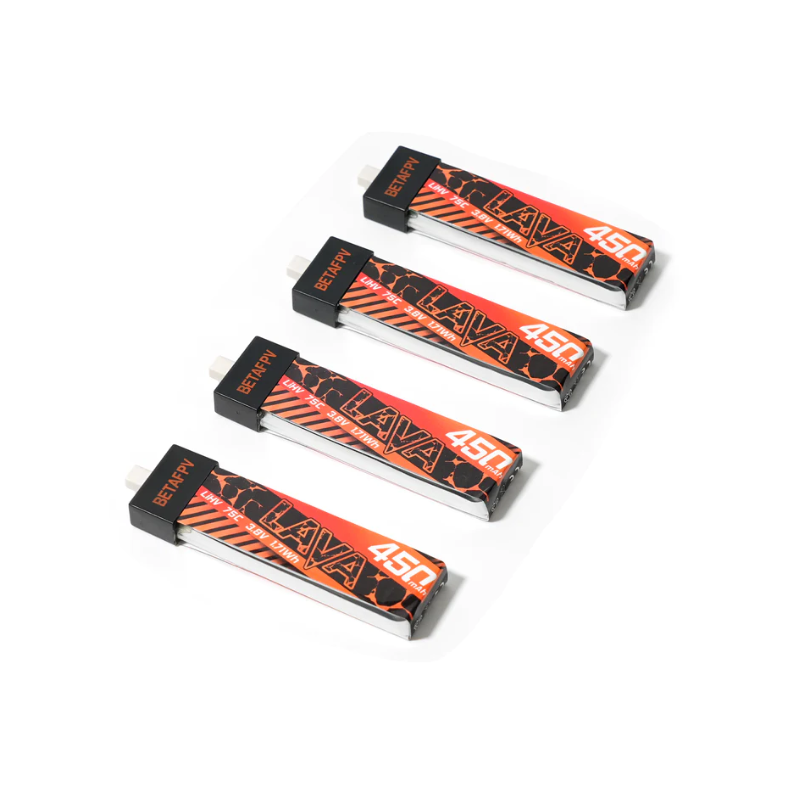 Batterie LiHV LAVA 1S 450mAh 75C (4pcs) - BetaFPV 