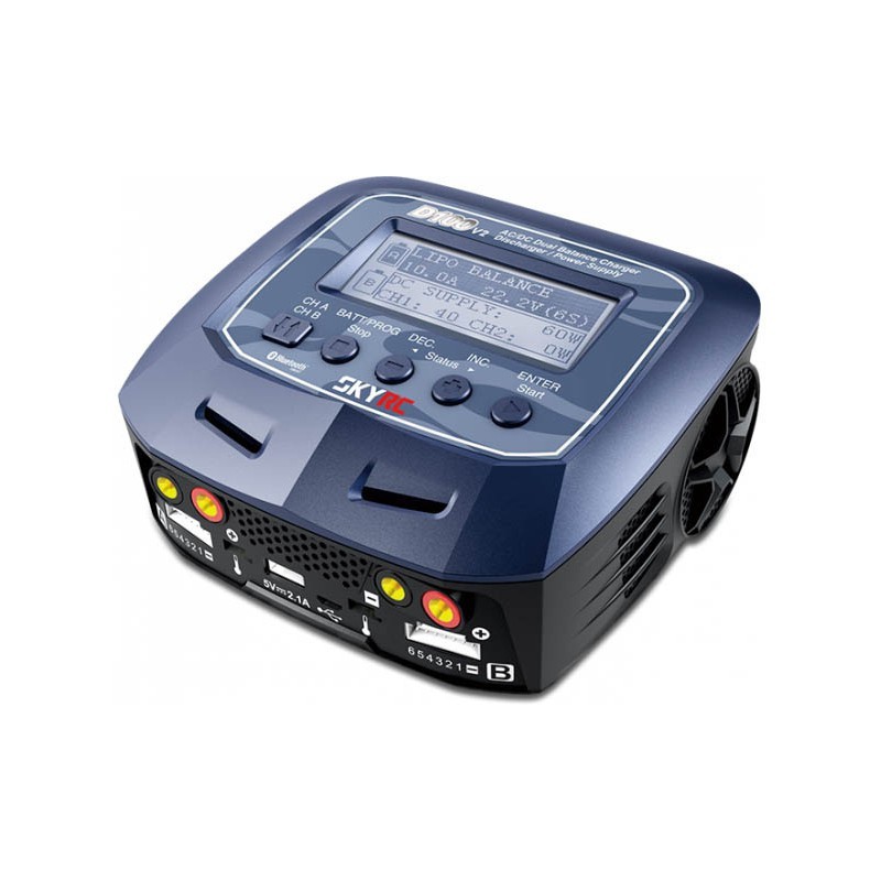 Chargeur SkyRC DUO D100 V2 - 1-6S 2x100W 12V/220V