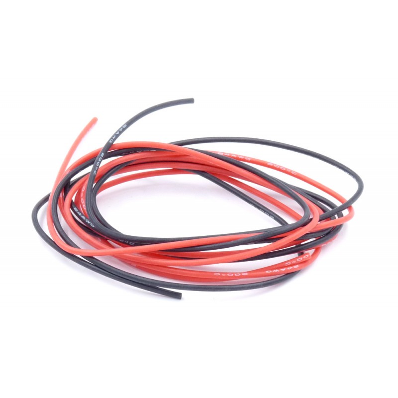 AWG26 Silicone Wire - Red + Black 1m AWG26 Silicone Wire - Red + Black 1m