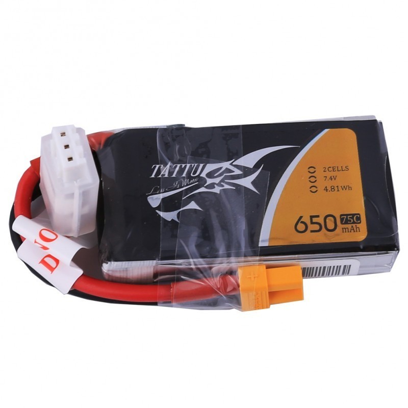 Batterie Lipo Tattu 2S 650mAh 75C - XT30