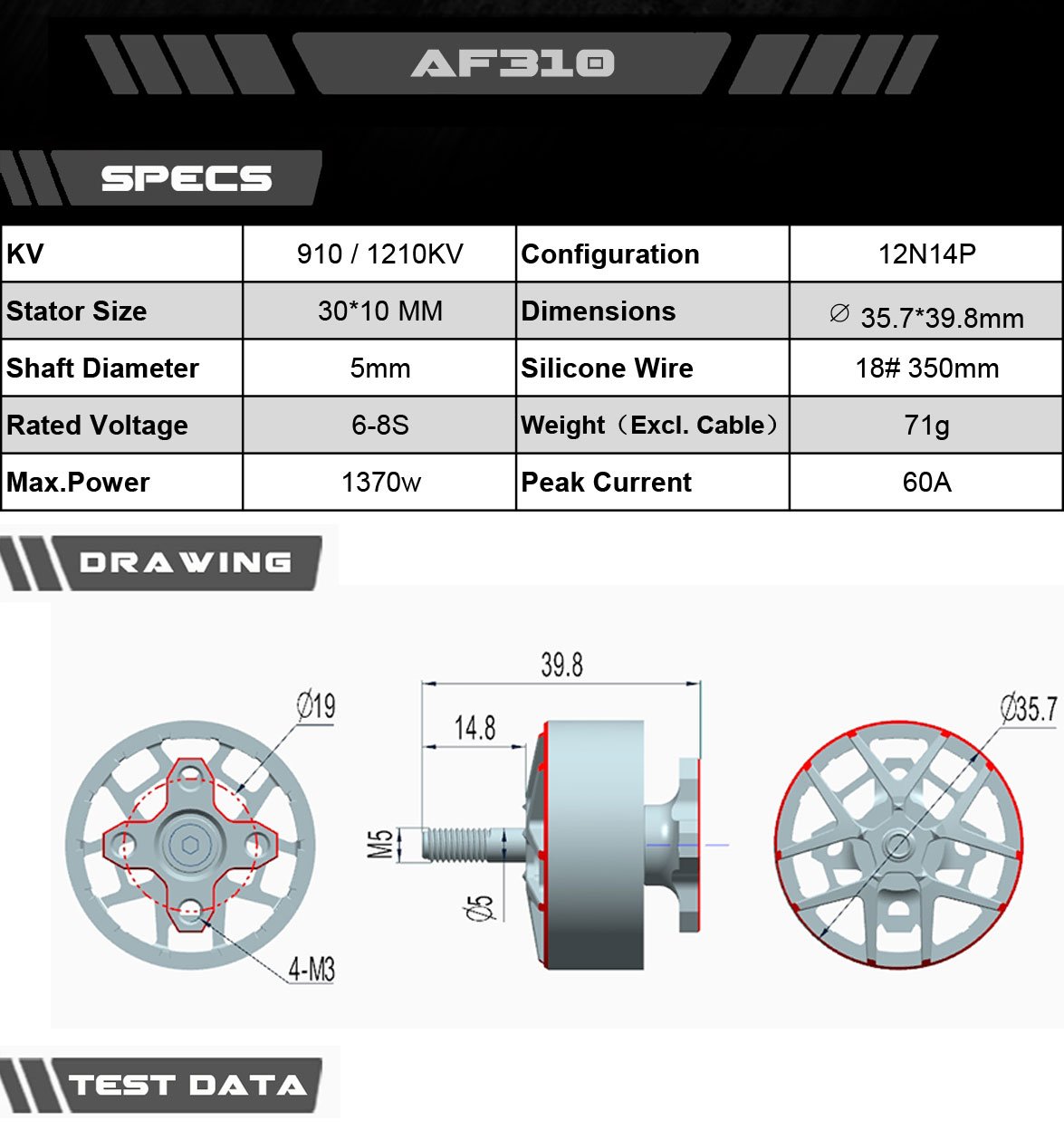 AXIS Flying moteur AF310 - 1210KV